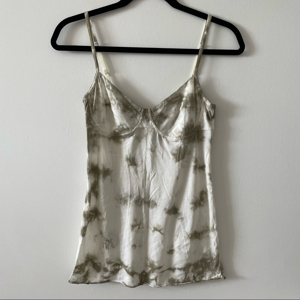 Wilfred Aritzia spaghetti strap bustier camisole tank top medium white grey